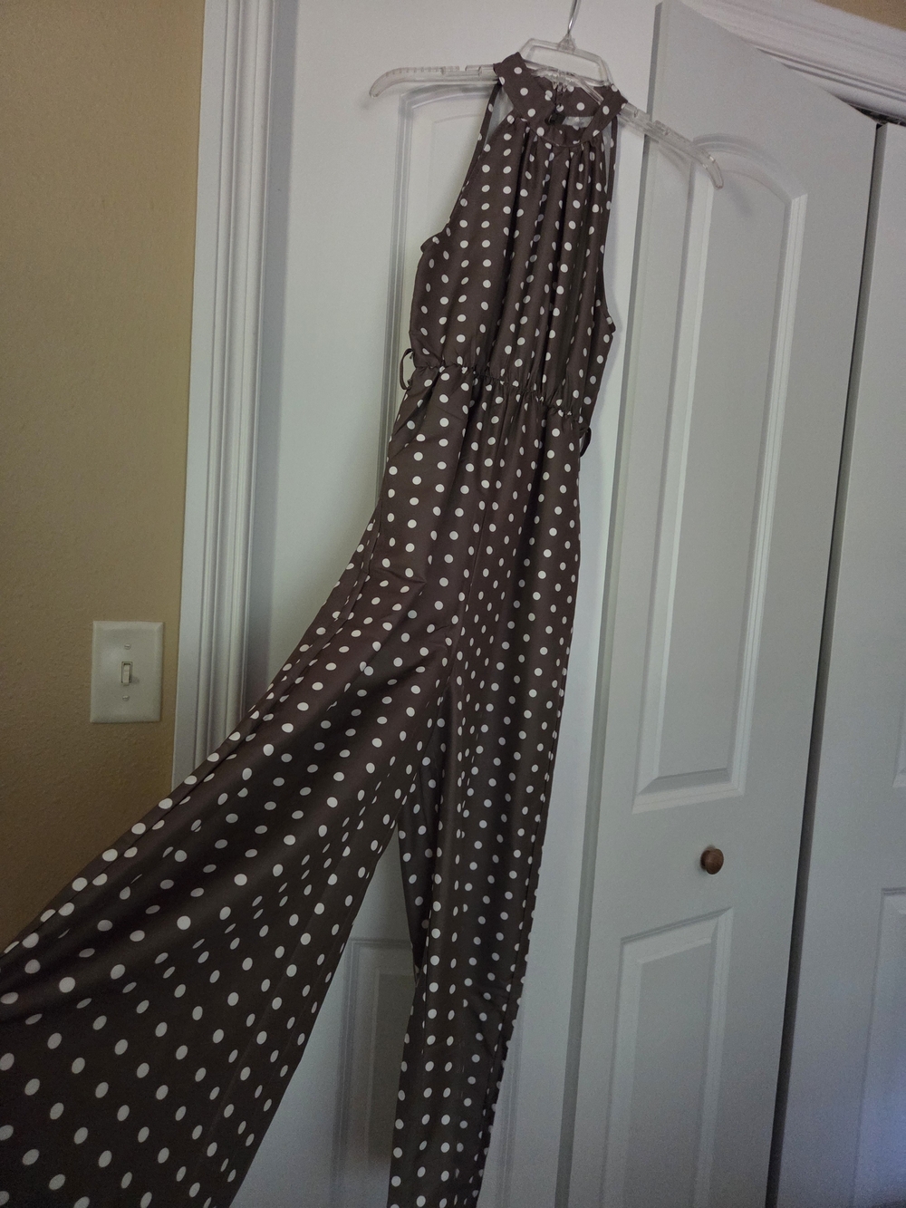 Polka Dot Halter Jumpsuit in Green